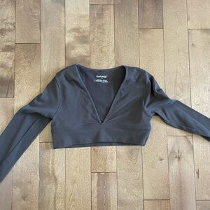 Garage cropped long sleeve top